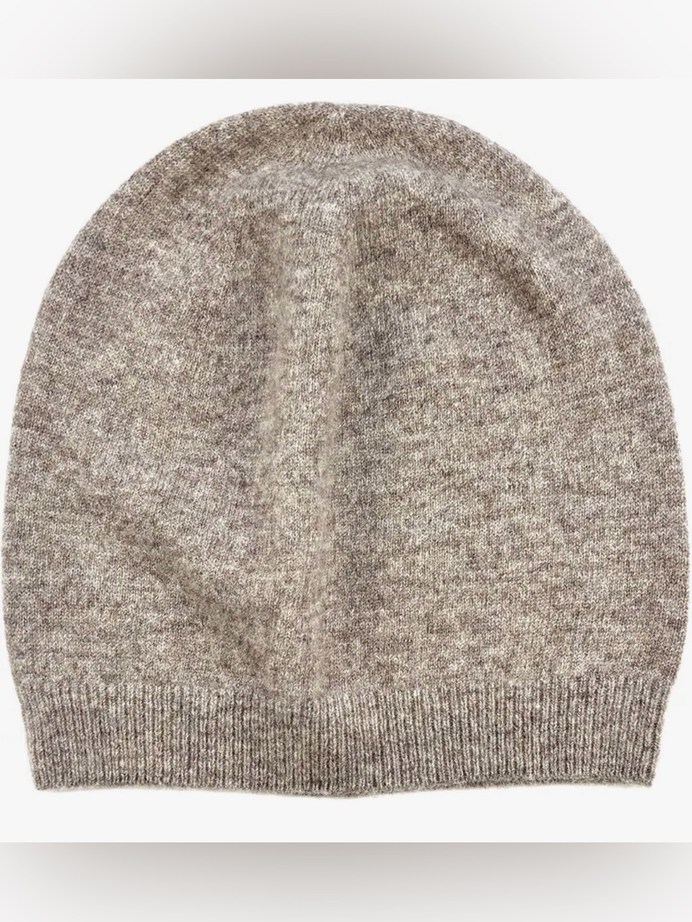 Women’s Knit Beanie 100% Wool Taupe Cashmere Feel